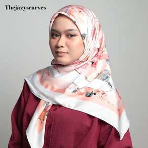 Thejazyscarves Klasyczne kwadratowe szaliki z motywem flory