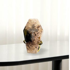 Large Gemstone Jasper Palmroot Handmade Gift Christ Decor Wood Statue Jesus Statue Religious Artwork