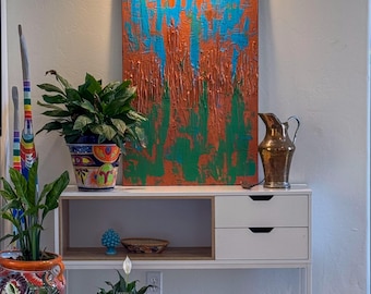 Turquoise Green Copper Painting 1