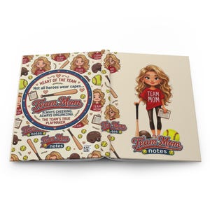 Softbaldagboek Team Mom | Hardcover dagboek, softbalcadeau, teamsoftbalcadeau