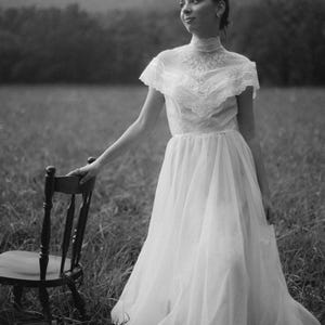 Vintage 1970s Blush Pink Lace Prom Dress | Romantic Prairie Gown | Cottagecore Dream