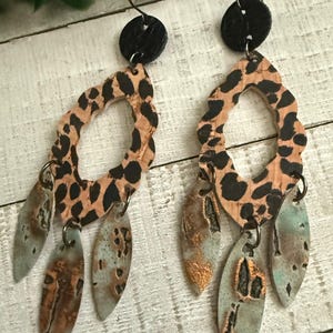 Leather earrings, dangle leather earrings, cork earrings, earrings