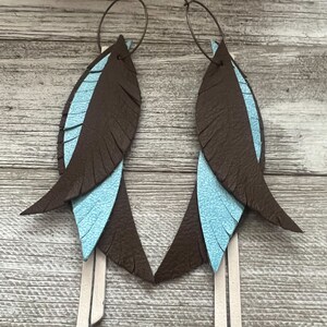 Leather earrings, layered leather earrings, fringe leather earrings, tassel leather earrings, hoop leather earrings, earrings