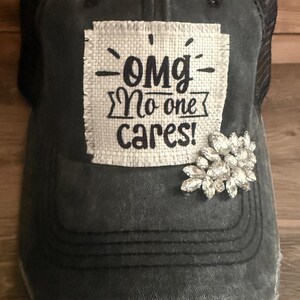 Women’s black bling patch trucker cap, Fun rhinestone trucker hats