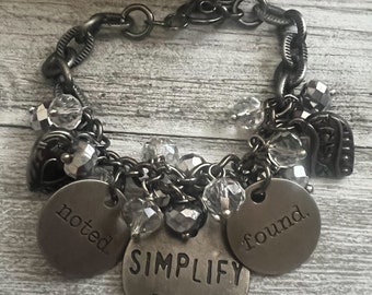 Bracelets, charm bracelets, chain link bracelets, word charms, stackable bracelets, stackable jewelry, just for fun jewelry