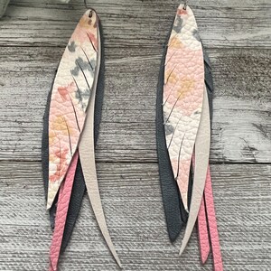 Long leather earrings, fringe leather earrings, statement earrings, boho earrings, tassel earrings, leather earrings