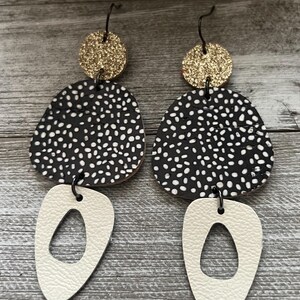 Leather earrings, cork earrings, mini Lea earrings, dangle leather earrings, geometric shape earrings, earrings, women’s jewelry