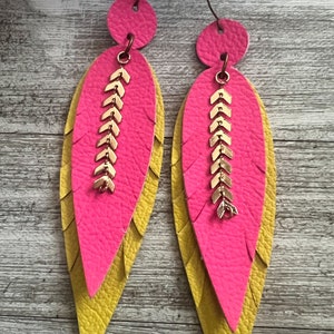 Leather earrings, fringe leather earrings, neon leather earrings, colorful leather earrings, earrings, colorful jewelry