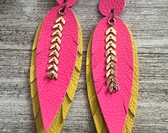 Leather earrings, fringe leather earrings, neon leather earrings, colorful leather earrings, earrings, colorful jewelry