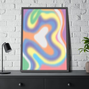 Colorful Abstract Framed Art Print, Modern Home Decor, Wall Art, Unique Gift, Vivid Artwork for Living Room, Vibrant Piece