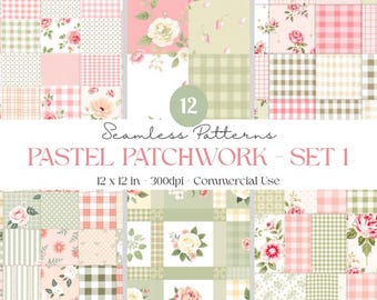 Couette shabby chic, motif numérique sans couture, papier numérique, patchwork sans couture, motif de tissu répété pour la surface des carreaux, usage commercial