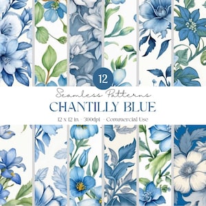 Naadloze blauwe bloemenpatronen, digitaal papier, elegante aquarel toile herhalende bloemenpatronen voor knutselen, uitnodigingen, commercieel gebruik