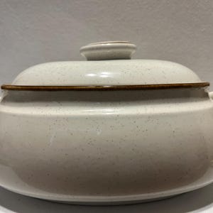 Vintage Mikasa „Natural Beauty“ Überzug Auflaufform – Gesprenkeltes Steinzeug – Hergestellt in Japan