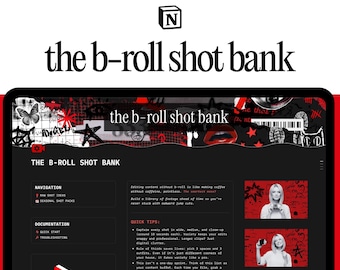 Banco de tomas B-Roll de Notion: Lista de tomas + Planificador de metraje para Reels y TikToks (Kit de herramientas para creadores de contenido)