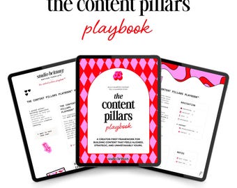 Manual de pilares de contenido / Panel de control de Notion para creadores / Manual del sistema de estrategia / Plantilla de planificador digital