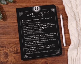 Custodia Death Note per iPad 7/8/10, custodia per iPad Pro 11", 13", 12,9", iPad Air 7, iPad Pro 2022, 2024, iPad Mini 5, custodia regalo personalizzata
