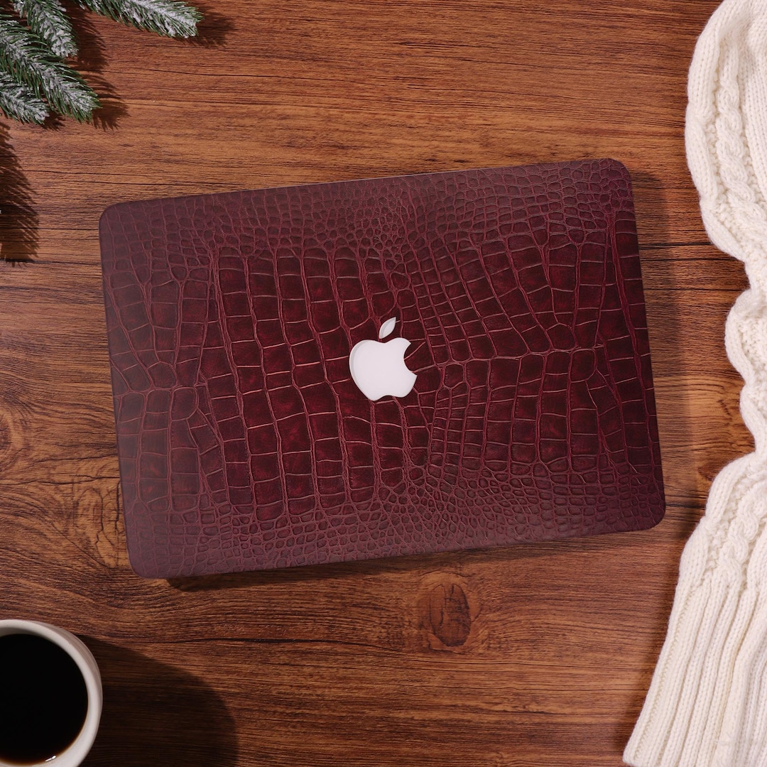 Red Leather Texture Print Matte Hard Plastic Case for MacBook Pro 16/15 ...