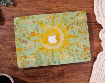 Moon Sun Matte Hard Plastic Case For MacBook Pro 16/15/14/13 2025 2026,MacBook Neo,M5/M4,Macbook Air 13/15,Ret 15/13,Gifts