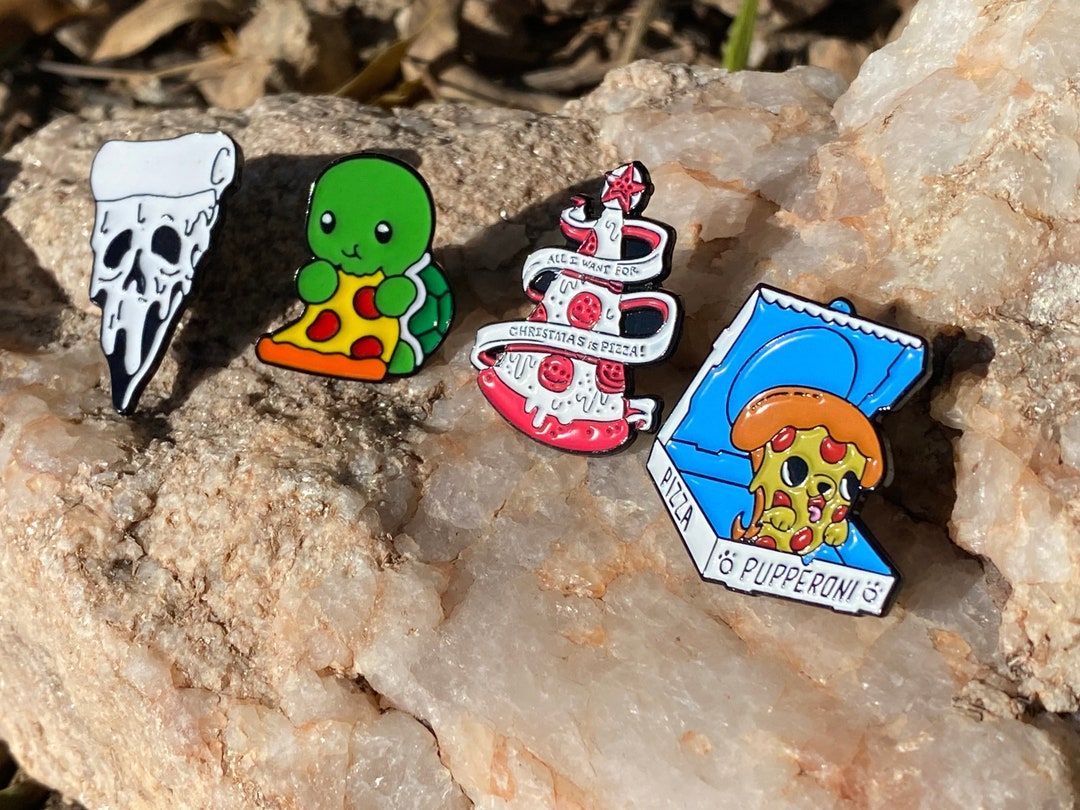 Pizza Pins Gift Set Pizza Food Pins Enamel Lot of 4 Gift Bag Etsy