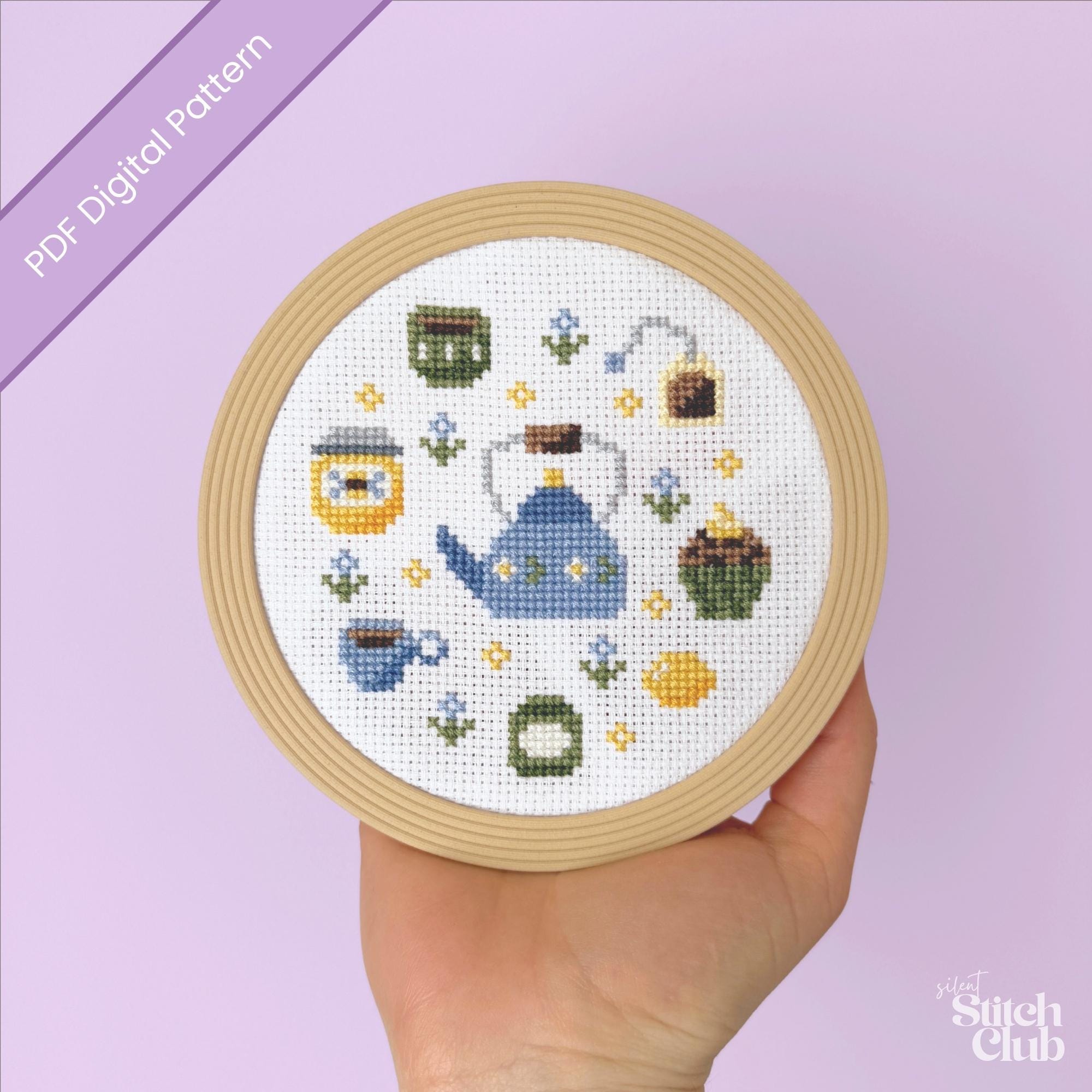 Mini Tea Cross Stitch Pattern PDF – Cozy Tea Lovers Design With 8 Tiny ...
