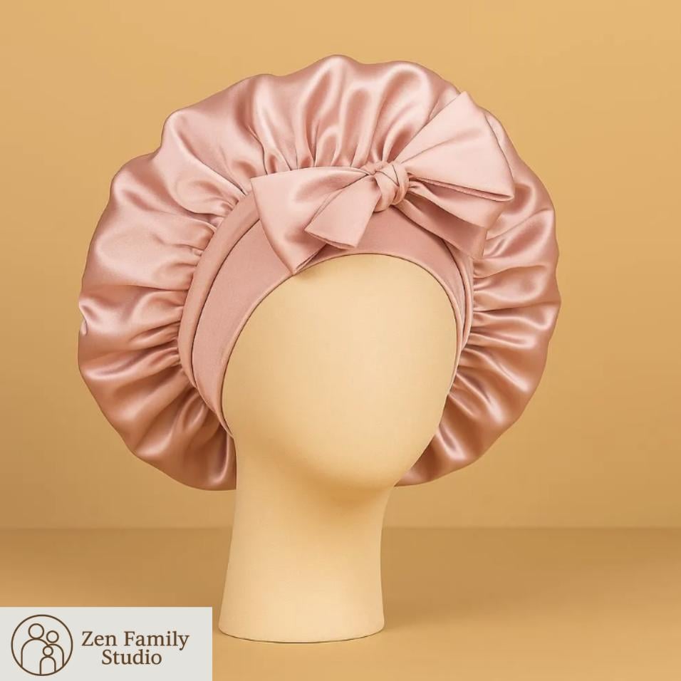Bonnet De Nuit Doublé Satin De Soie - Grande Taille, Une Pièce Pour Protéger Les Cheveux Longs - Neuf