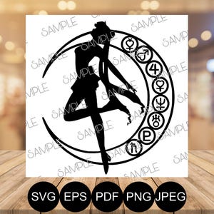 Archivos de silueta de Sailor Moon V1 / SVG, EPS, PDF, PNG y JPEG