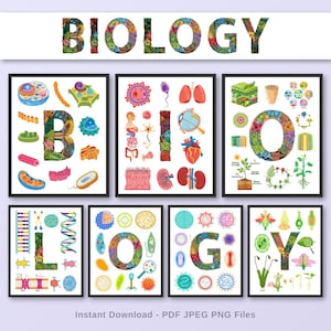 Affiches de classe de biologie : oeuvre d&#39;art murale de la galerie des sciences de l&#39;éducation