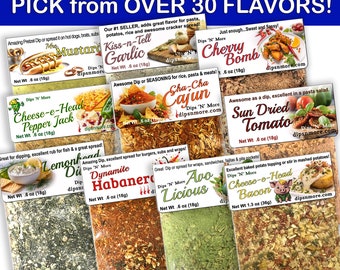 10 Dip Mixes, YOU PICK the FLAVORS - Variety Pack, Premium high quality spices, Dry dips, vegetable dip, chip dip, snack, pretzel dip