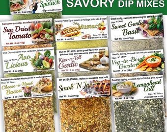 10 Savory dip mixes, On SALE, premium hand blended, for cook outs, snacking, grilling, gifts for Mother’s Day, Fathers Day,