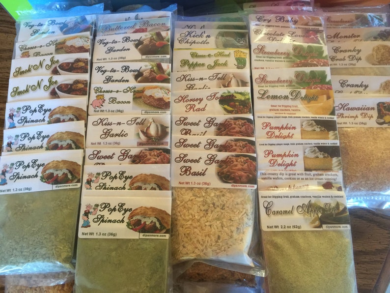 6 dry dip mixes hand blended Party dip mixes seasoning Etsy