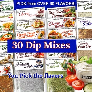 30 Dip Mixes You Pick Flavors,  Party Favors, Chip dip, Employee gifts, Customer Appreciation, staff gifts, shower gifts, Event favors, dips