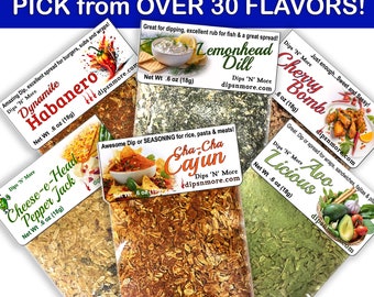 6 dip mix packets, Variety Pack, Party dip mixes, dip seasonings, Super bowl, snacks, dip mixes, Easter dinner, small coworker gifts