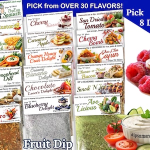 8 Dip Mixes, You Pick QTY and Flavors - Variety Pack, Party Pleasers, spices, Dry dips, vegetable dip, chip dip, snack, pretzel dip