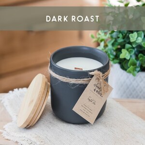 Dark Roast Coffee Candle: Vanilla Scented