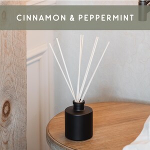 Cinnamon Peppermint Reed Diffuser Vanilla Mint Spice Spray Paraben Free Fresh Clean Scent Gift for Her Holiday Mist Cozy Home Fragrance