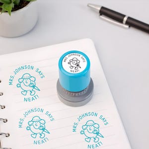 Personalized Teacher Stamp for Grading Custom Teacher Stamps Self Inking Stamp School Stamp Custom classroom Stamp Teacher Stamper Round