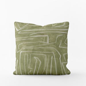 Kelly Wearstler - Graffito in Fern - Designer Pillow Cover, Abstract Throw Pillow, Living Room,  Bedroom Pillow Cushion