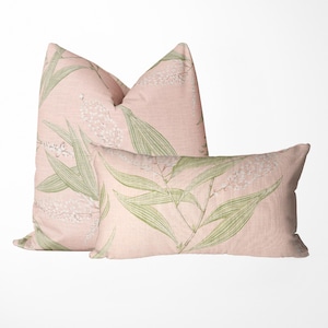 Thibaut - Winter Bud in Blush - Soft Pink Pillow Cover, Nature Design Pillow, Designer Bed Pillow, 12x20, 22x22