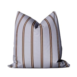Stripe Pillow Cover, Schumacher Briony Stripe, Blue Stripe, Throw Pillow, Throw Cushion, Designer Throw Pillow