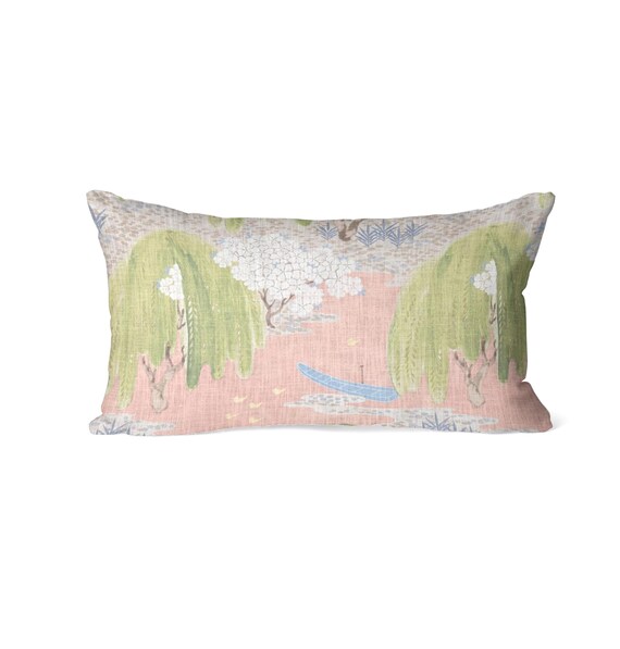Thibaut Willow Tree in Blush, Designer Cushion, Floral Pillow