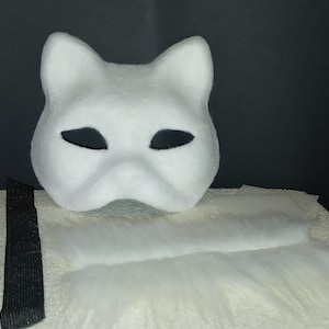Therian Cat Mask Kit - Pre-Felted Feline Face for Crafting & Cosplay