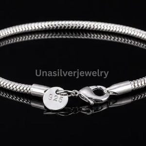 925 Sterling Silver Snake Chain Bracelet, Minimalist Elegant Everyday Jewelry