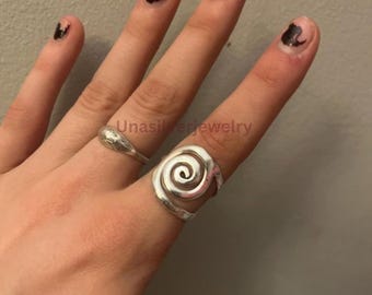 925 Sterling Silver Spiral Ring - Handmade Minimalist Jewelry - Swirl Ring for Women - Easter & Mother’s Day Jewelry -Unique Gift for Her
