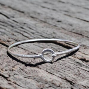 Sterling Brushed Sterling Silver Bangle Bracelet | Matte Silver Stacking Bracelet | Minimalist Bangle Gift for Her | Handmade Jewelry Bangle