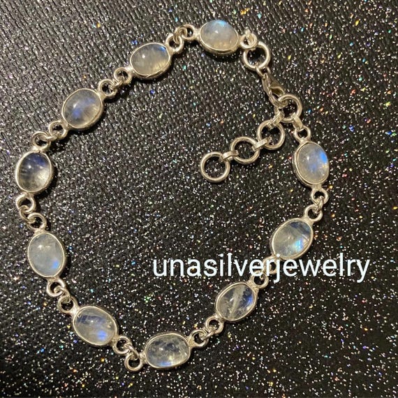 Moonstone Bracelet, 925 Sterling Silver Bracelet, Moonstone Gemstone Bracelet, Handmade Jewelry Bracelet, Gift For her, Birthday Bracelet