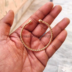 Twisted Rope Copper Cuff Bangle, Open Cuff Bracelet, Minimalist Copper Jewelry