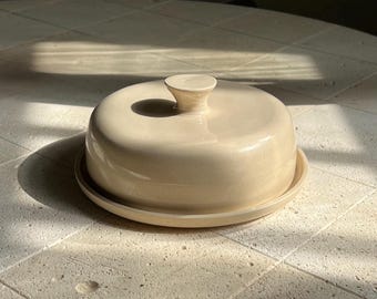 Handmade ceramic stoneware butter dish