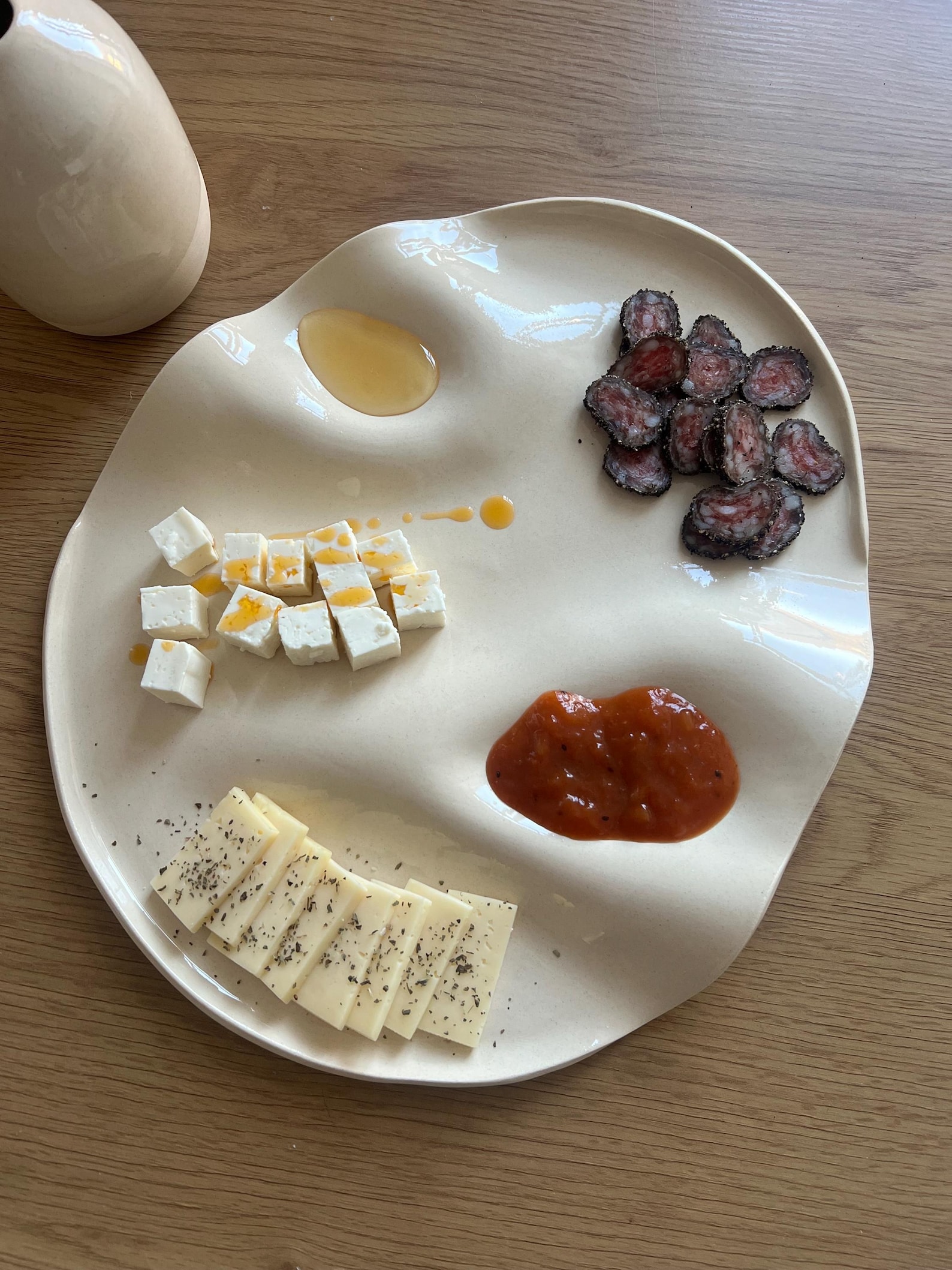 Handmade ceramics stoneware charcuterie board