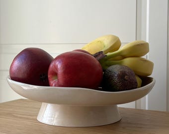 Ceramic stoneware handmade fruit bowl