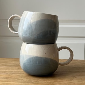 Handmade stoneware ceramic mugs